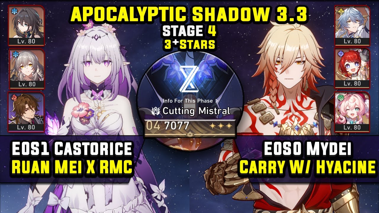 E0 Castorice Carry & E0 Mydei Carry W/ Hyacine (3 Stars) Apocalyptic Shadow 4 Honkai Star Rail 3.3