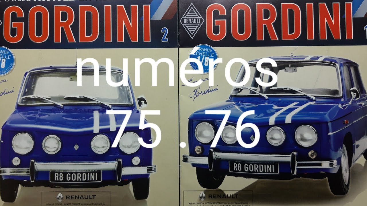 Renault 8 gordini 1/8 eaglemoss n°75 et 76