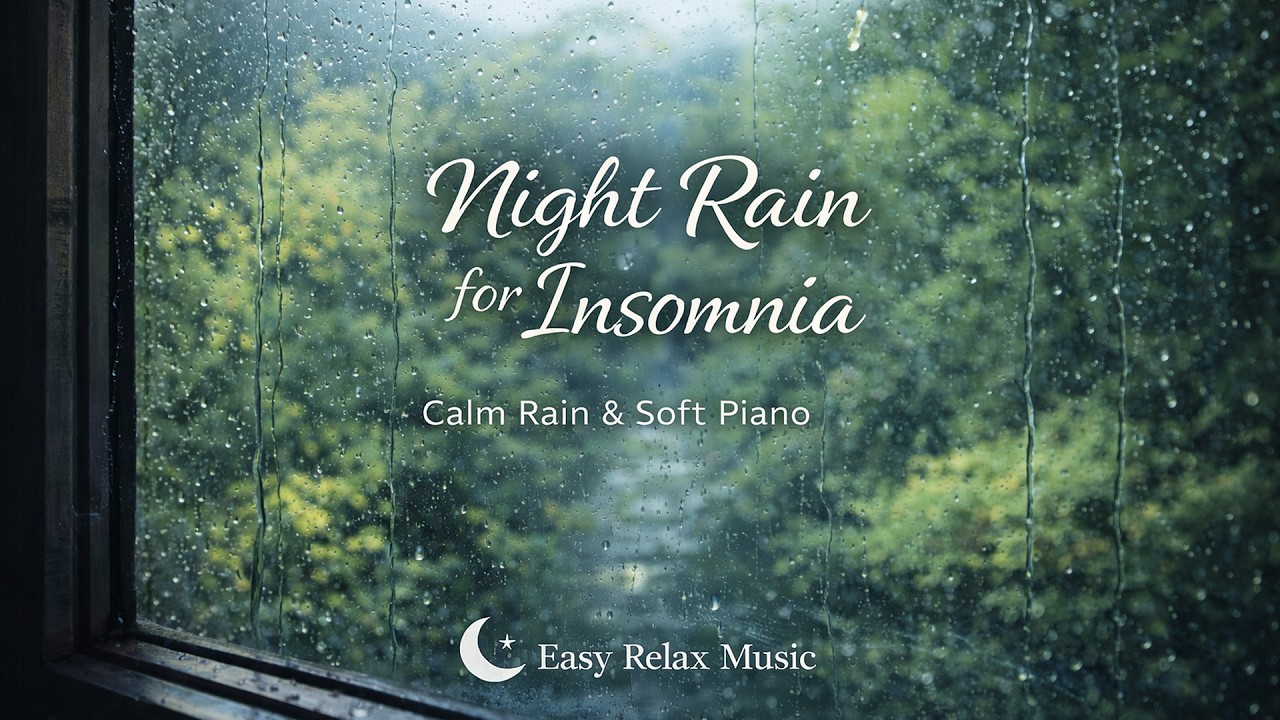 Night Rain for Insomnia 🌙 | Calm Rain & Soft Piano (Deep Sleep)