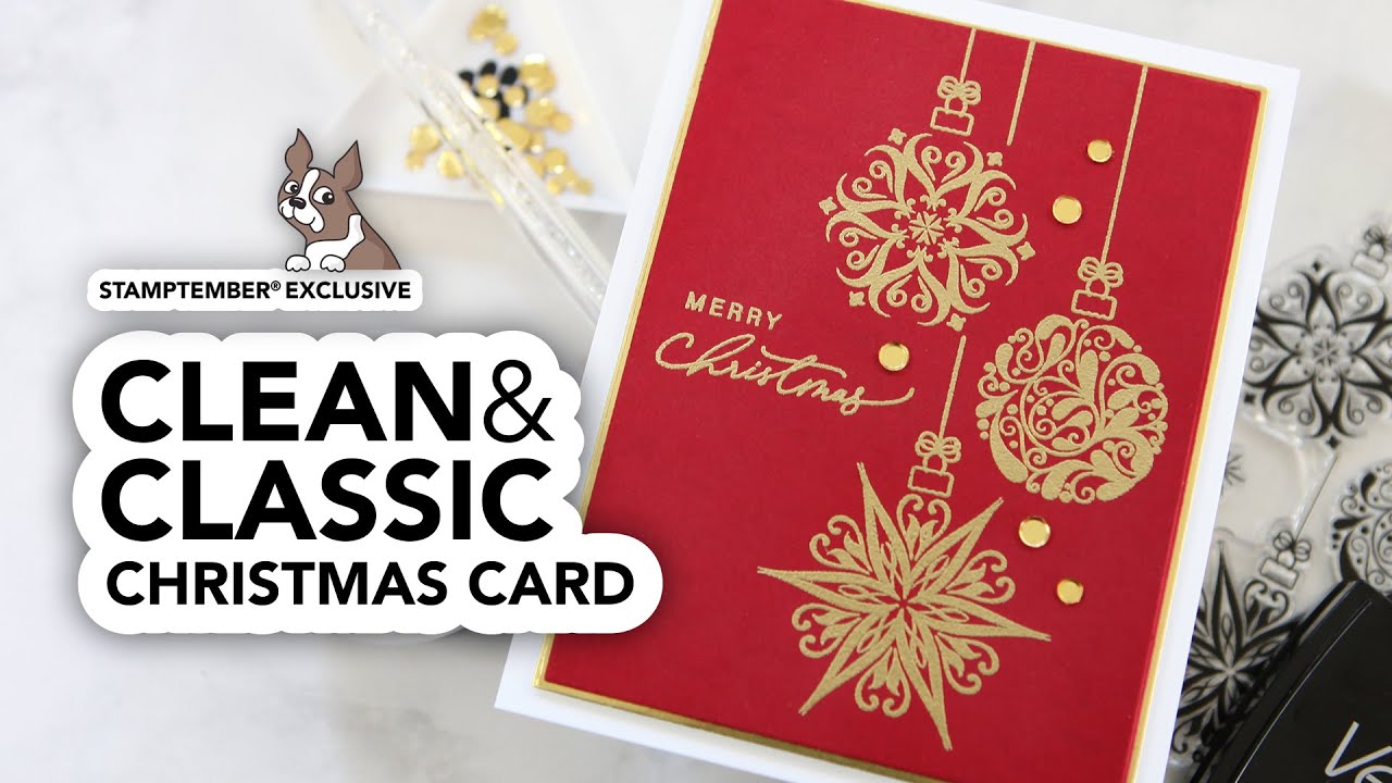 A clean & classic handmade Christmas card (feat. Gina K. Designs stamps!)