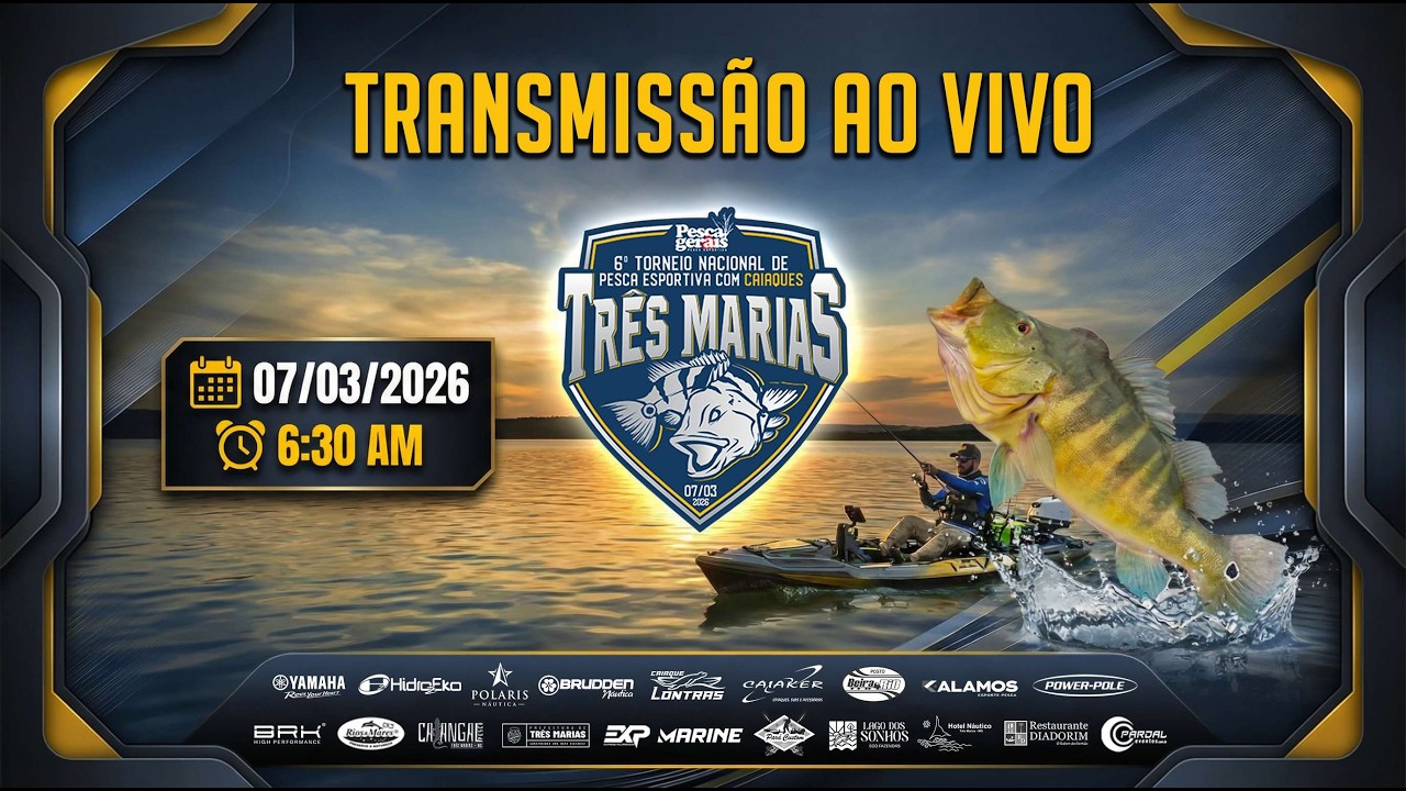 TRANSMISSÃO AO VIVO DO 6º TORNEIO NACIONAL DE PESCA ESPORTIVA COM CAIAQUES TRÊS MARIAS 2026