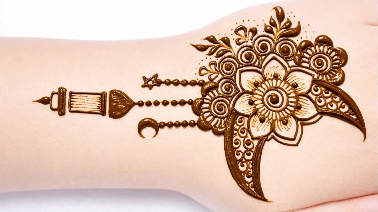 Chand Mehndi design|Ramadan Eid Special Mehndi designs|Stylish Moon Mehandi design|Mehandi ka design