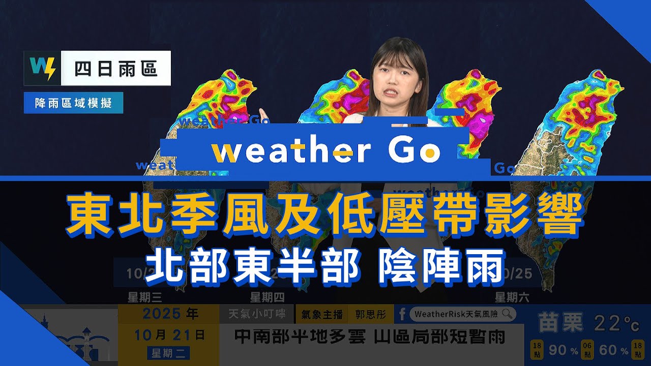 2025/10/21 東北季風及低壓帶影響 氣溫轉涼 高溫舒緩