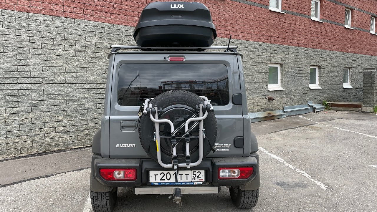 Jimny .Универсальное крепление для перевозки велосипедов на запасное колесо внедорожника