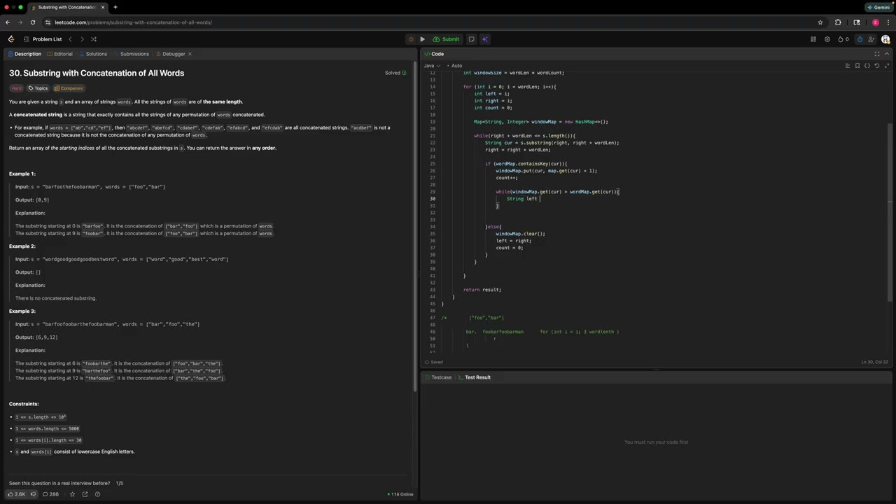 30  Substring with Concatenation of All Words