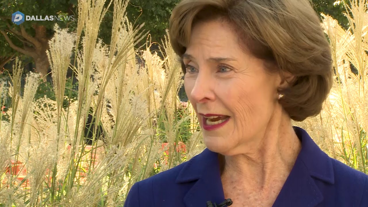 Former first lady Laura Bush brings Monarch Wrangler to local park