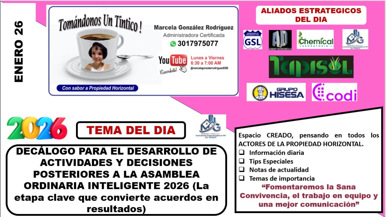 DECÁLOGO DESARROLLO ACTIVIDADES POST  ASAMBLEAS INTELIGENTES