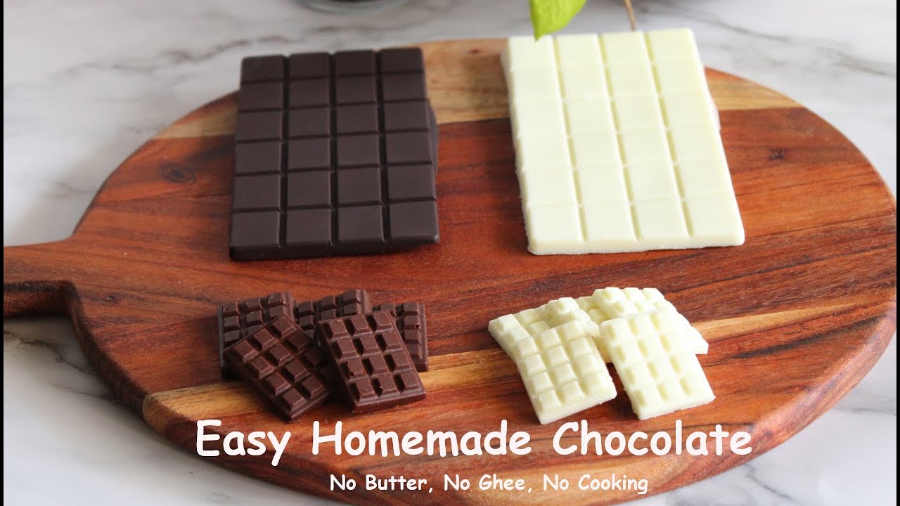 Homemade white chocolate & milk chocolate recipe | Easy homemade chocolate bars recipe