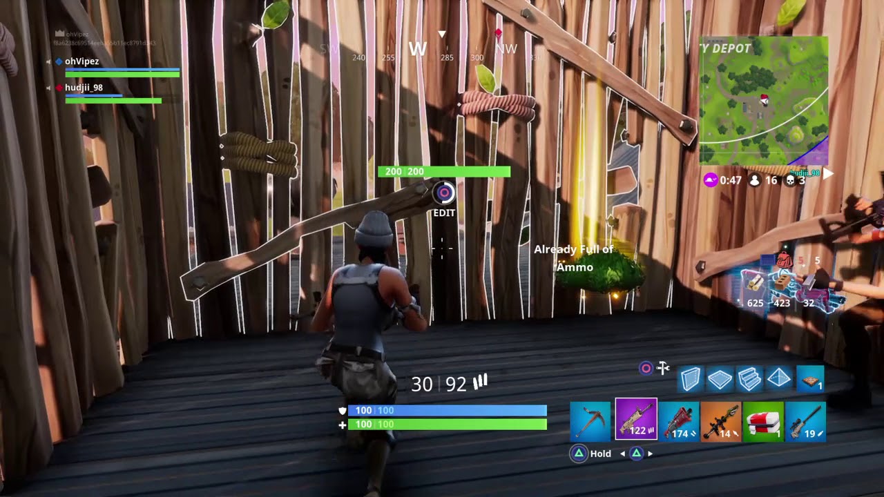 Fortnite seier med Hud