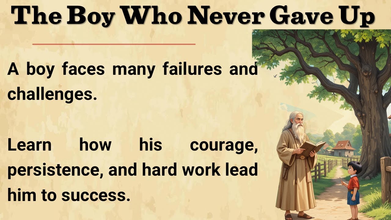 Reading and Listening Practice || The Boy Who Never Gave Up || Graded Reader || Learn English