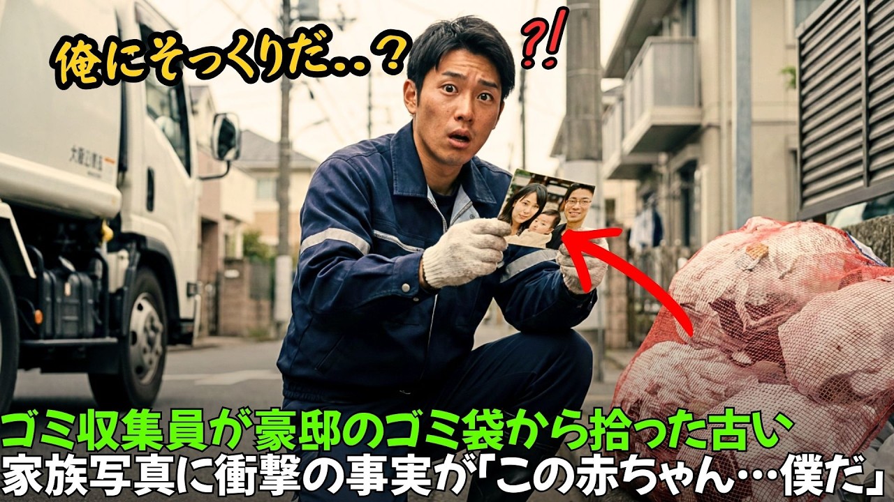ゴミ収集員の青年がある豪邸のゴミ袋から出てきた古い家族写真を見て、足から崩れ落ちた「この赤ちゃん…僕だ…」｜人生の教訓｜オーディオブック