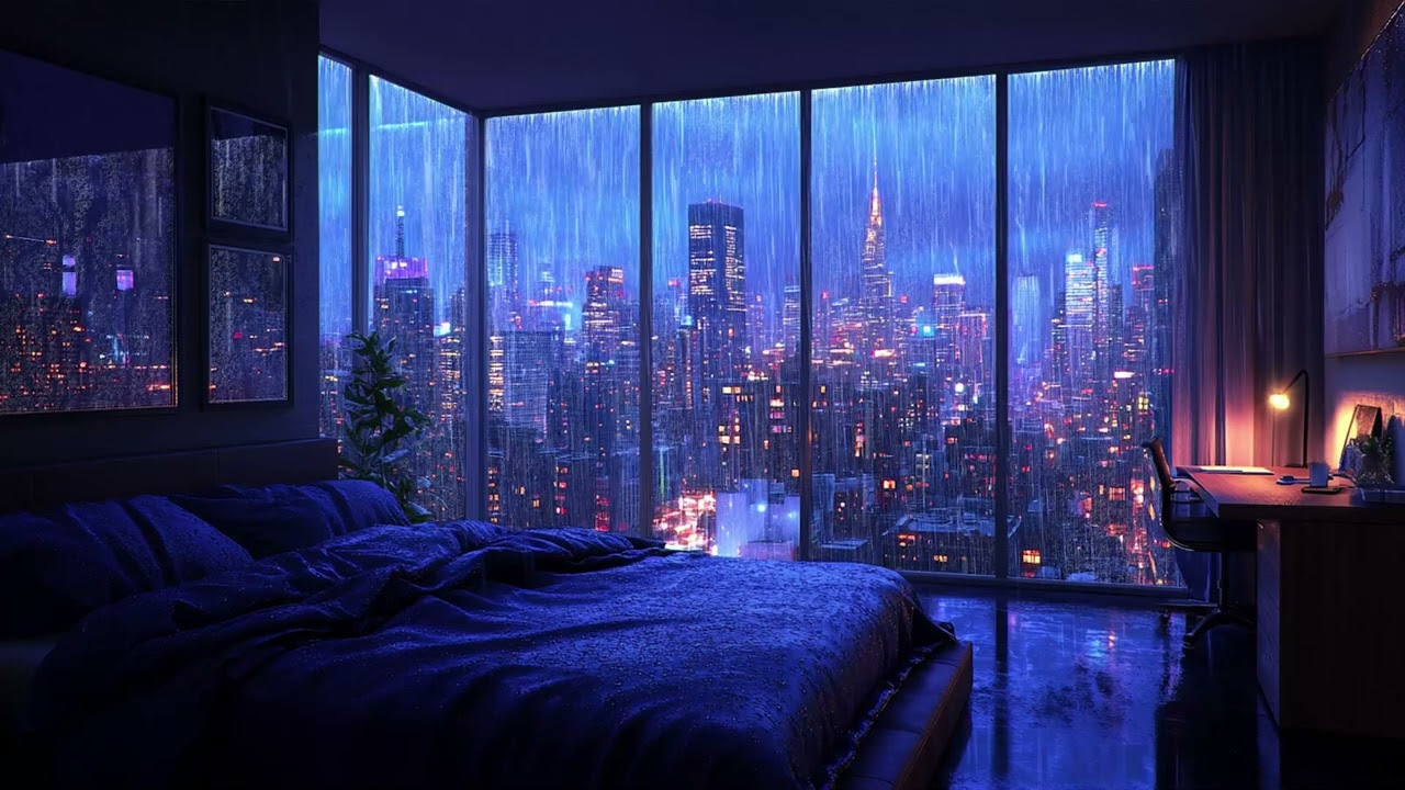 Calming City Rain Symphony - Rainfall by the Window for Stress Relief, Relaxation, and Better Sleep