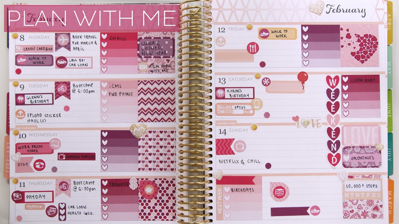 Erin Condren Horizontal // PLAN WITH ME - Valentine's Day Themed (Whimsical Plans) // Rachael Jade