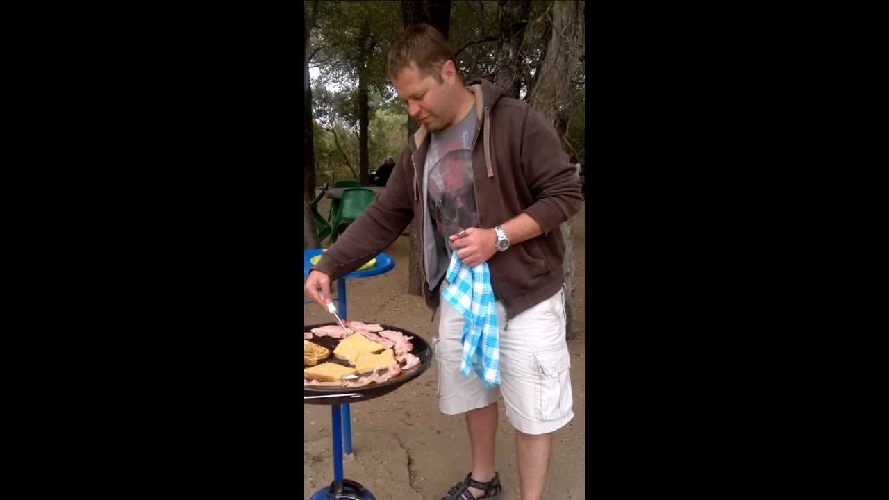 Cadac braai in the kruger national park - breakfast