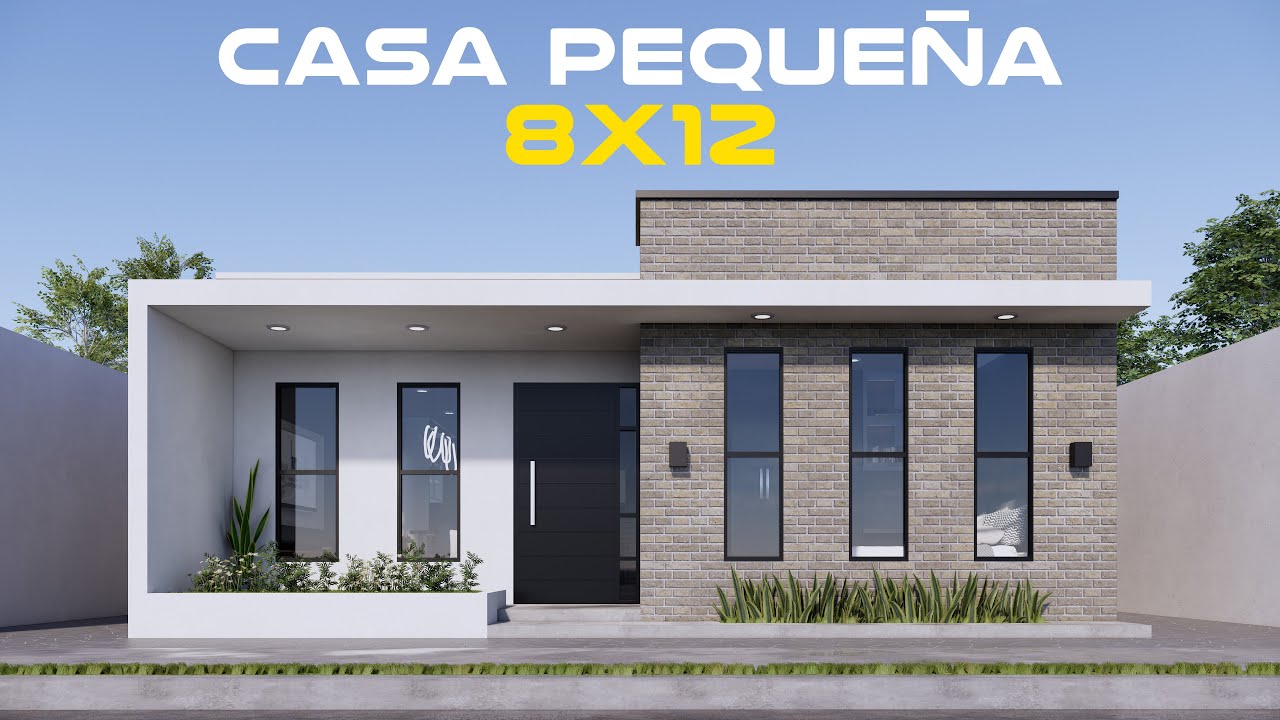 💡 INCREÍBLE Diseño de CASA MODERNA 8x12 de una planta