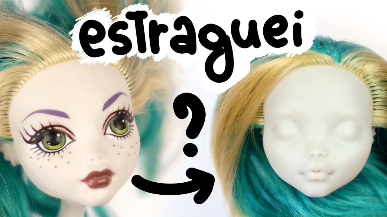 TRANSFORMEI UMA BONECA MONSTER HIGH VELHA - REFIZ PINTURA DO ROSTO, ROUPAS E CABELO!