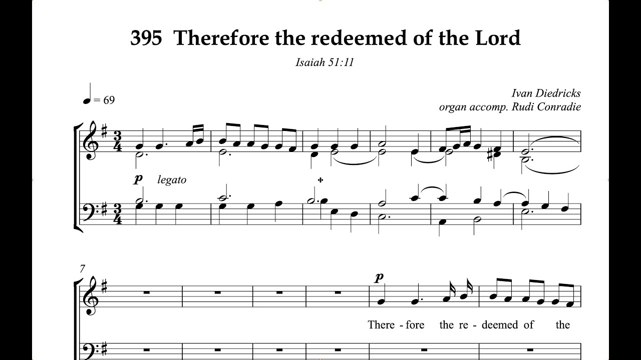Hymn Collection 395  Therefore the redeemed of the Lord