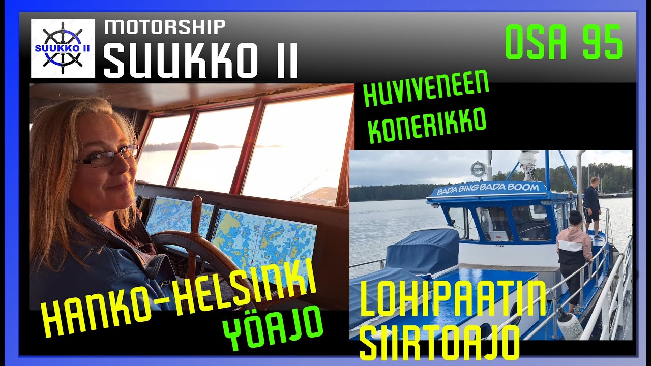 95. Lappohja-Helsinki yöcruise. Poukkoilevia purjeveneitä väistellessä.