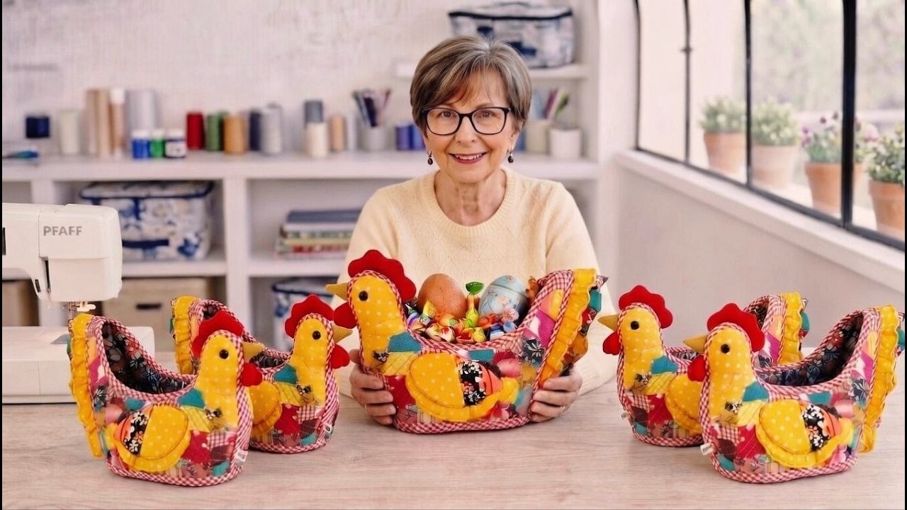 Для тех, кто хранит каждый лоскуток ✂ лоскутная КОРЗИНКА Кур🐣чка!