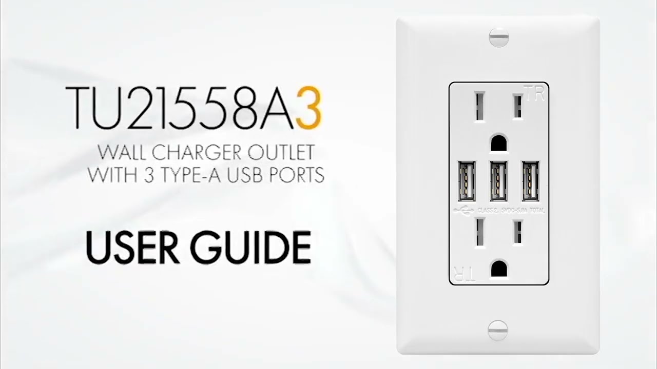 3-Port USB Wall Outlet Charger | TU21558A3 User Guide | TOPGREENER