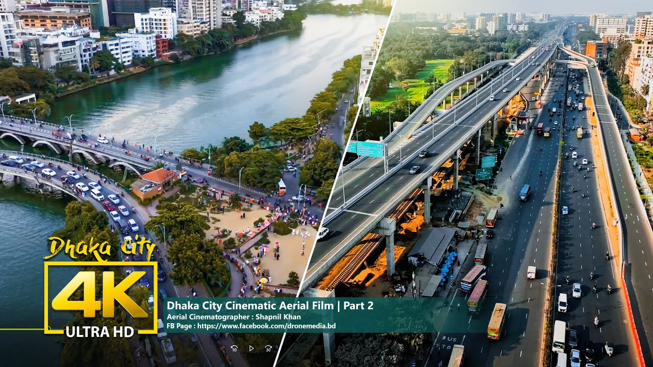 Dhaka City Bird's Eye View 4K Drone Footage | Part - 02 | Drone Media Bangladesh