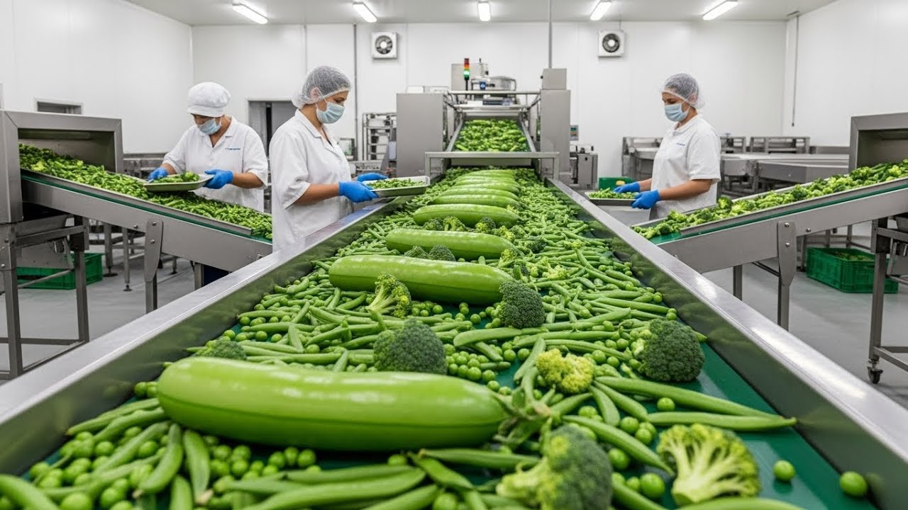 Inside the Frozen Vegetable Factory &ndash; From Harvest to Deep Freeze (Full Process)