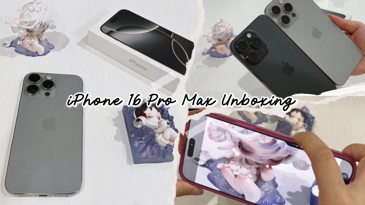 iPhone 16 Pro Max Unboxing Aesthetic (Natural Titanium) + Explore IOS 18 with me