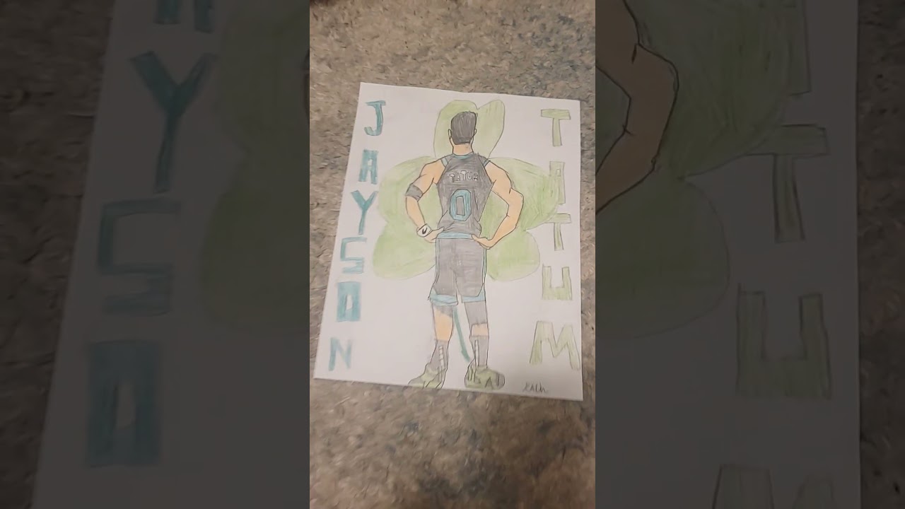 Day 3:  Drawing NBA players Jayson Tatum 