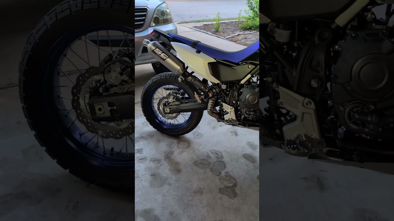 SC Project rally raid slip-on exhaust on the 2025 Tenere 700 #adventuremotorcycle #rally #exhaust