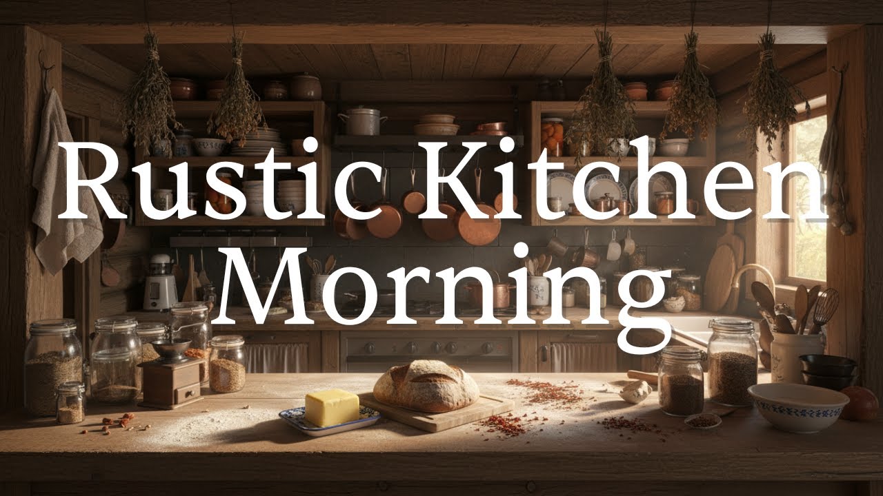 Old World Kitchen 🍞🌾 Sunlit Countryside Ambience + Birds Chirping (No Music) | 2 Hours (4K)