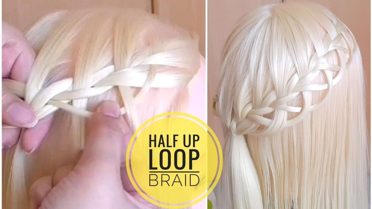 Half Up Loop Braid / Braided Front Hairstyle For Girls | EasyHairstyles