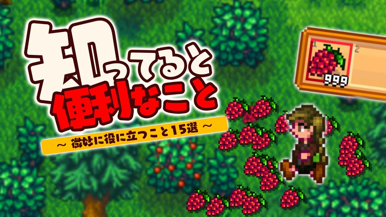知ってると微妙に役に立つこと初級編【Stardew Valley /スターデューバレー】