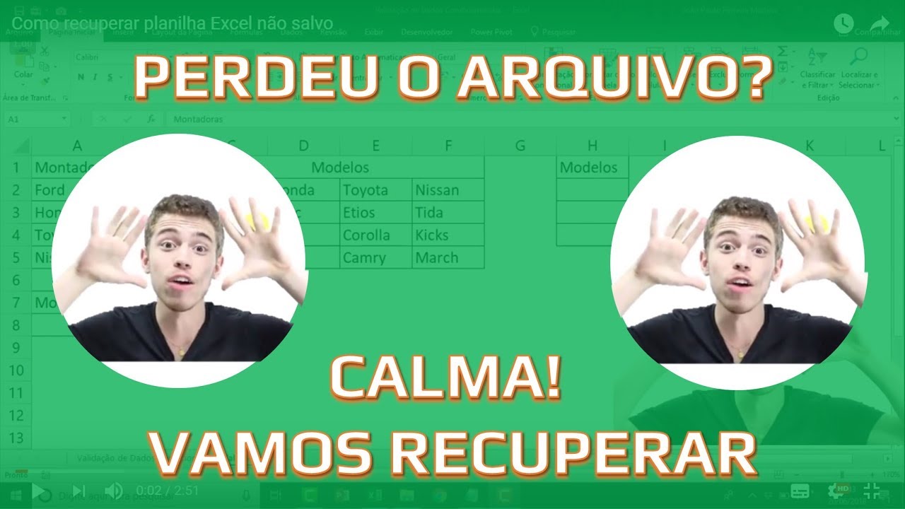 Como recuperar planilha Excel n&atilde;o salvo