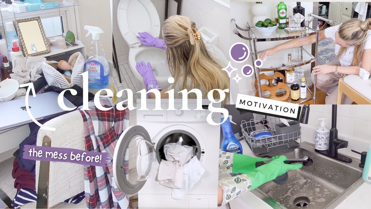 CLEANING MOTIVATION! WHole apartment clean! All Day clean with me!  Speed clean