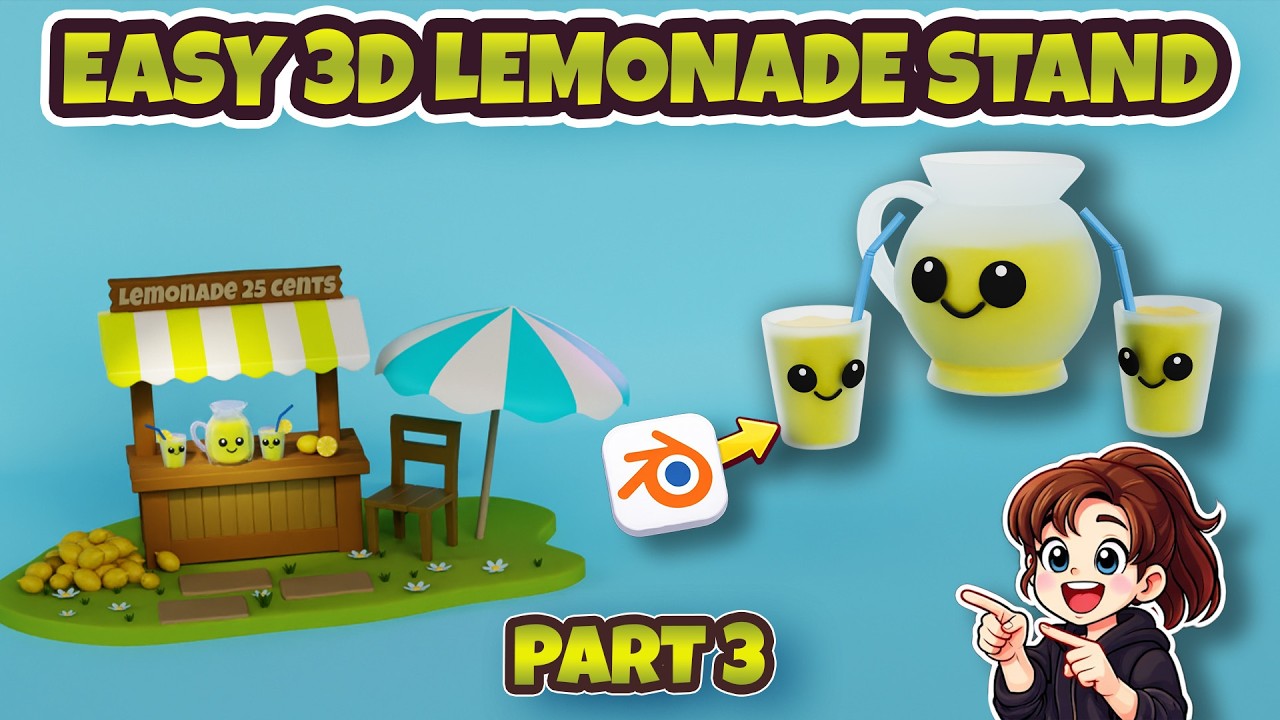 Part 3: Crafting The Perfect Jar? | Lemonade Stand 🍋  #blender3d #blendertutorials #creativeblender