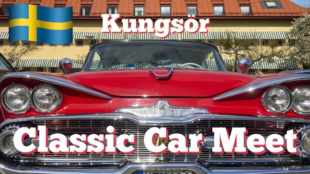Classic car meet. Kungs&ouml;r Sweden
