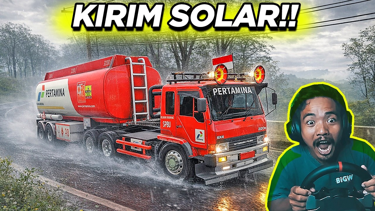 Truk Fuso pertamina Gaspol Muat Solar di Jalan Basah | ETS2