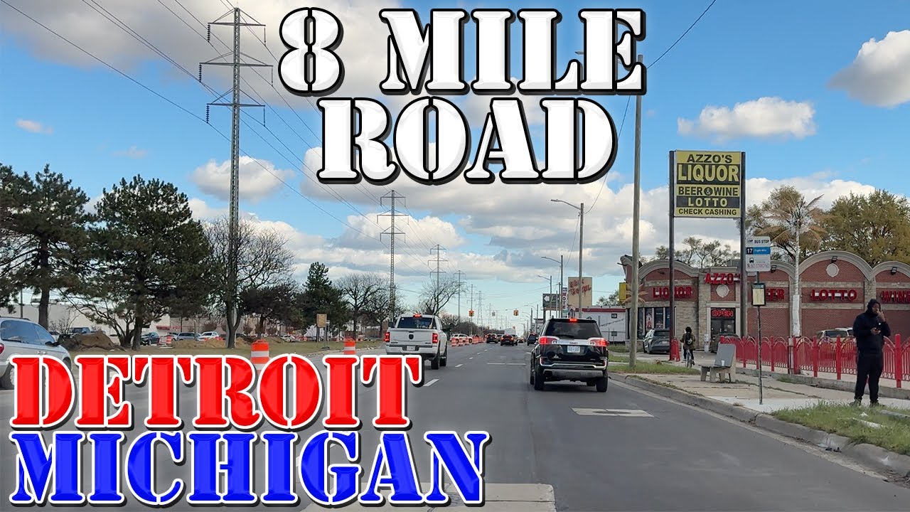 8 Mile Road East - Detroit - Michigan - 4K Street Drive