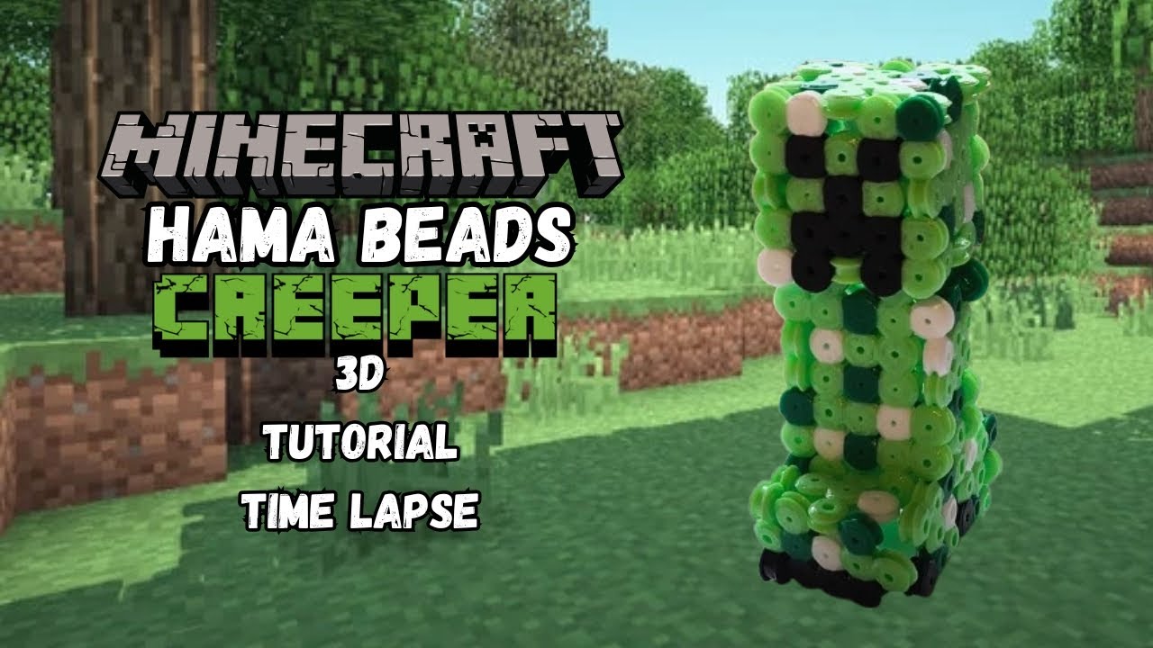Creeper Hama Beads Minecraft 3D 💥 Pixel Art Time Lapse