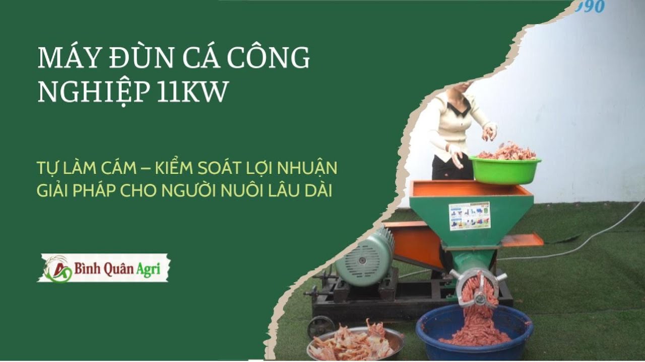 Vì sao trại nuôi chuyển sang tự đùn cám? - Máy đùn cá công nghiệp 11kW