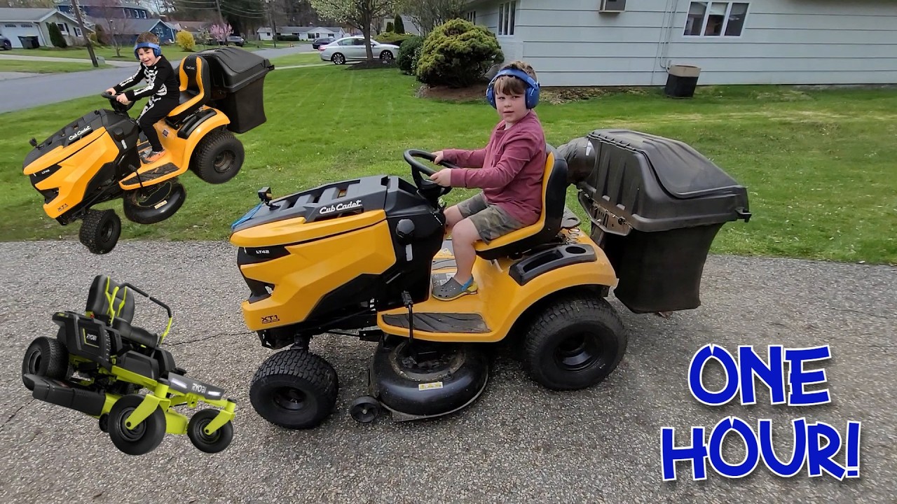 Lawn mower videos | COMPILATION of riding mower kid videos, yard work and more!