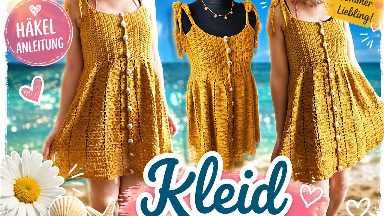 #46 Kleid häkeln / Anleitung / Kathrinchen Kirschblüte / Unikathies Bobbel Tutorial