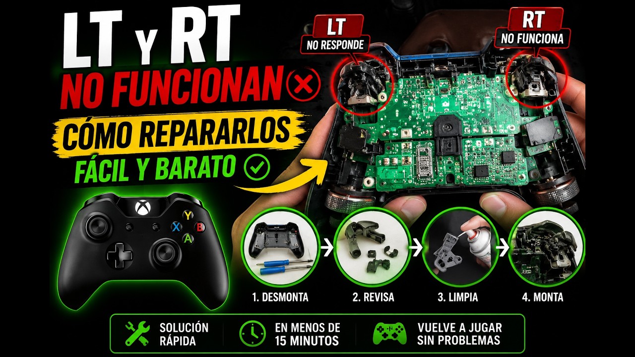 Gatillos LT y RT del CONTROL Xbox One NO Funcionan ❌ Cómo Repararlos FÁCIL y BARATO (2026)