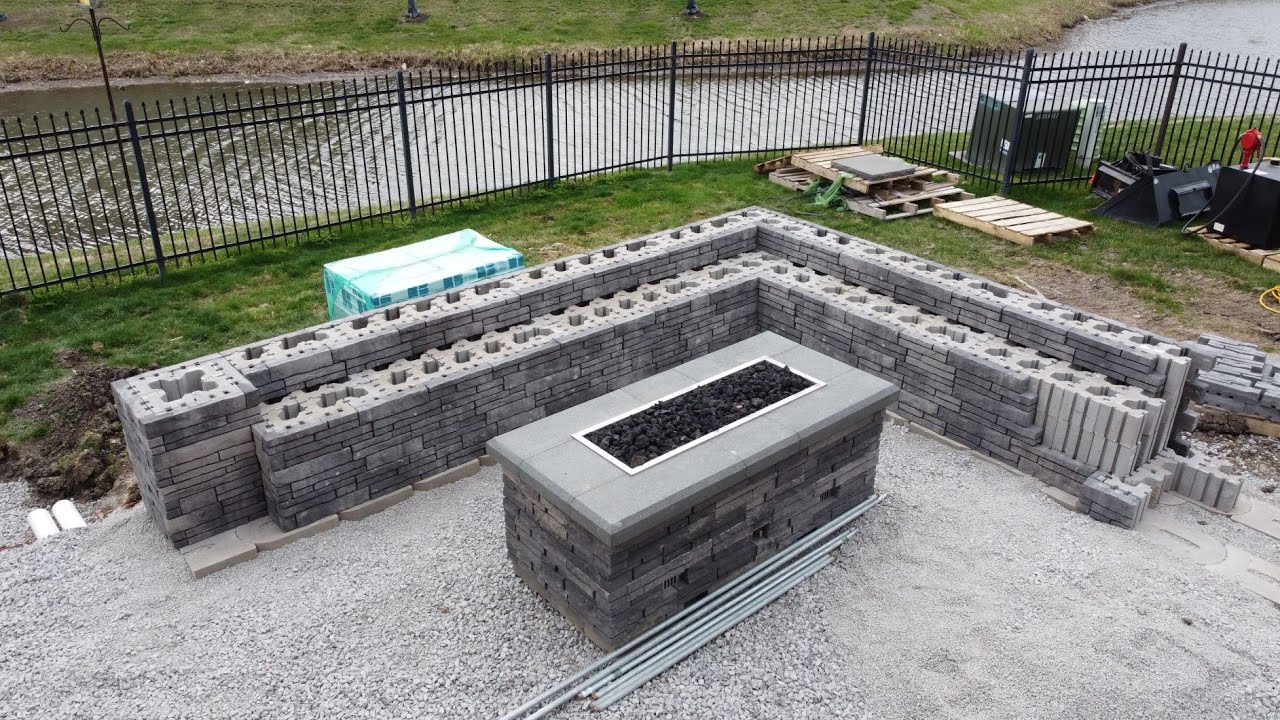Belgard Tandem Sofa Seating, Column and Grill Island - Day 2