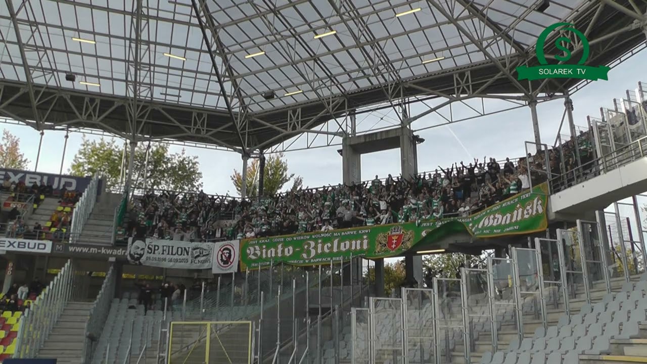 Doping Lechistów podczas meczu Korona - Lechia.