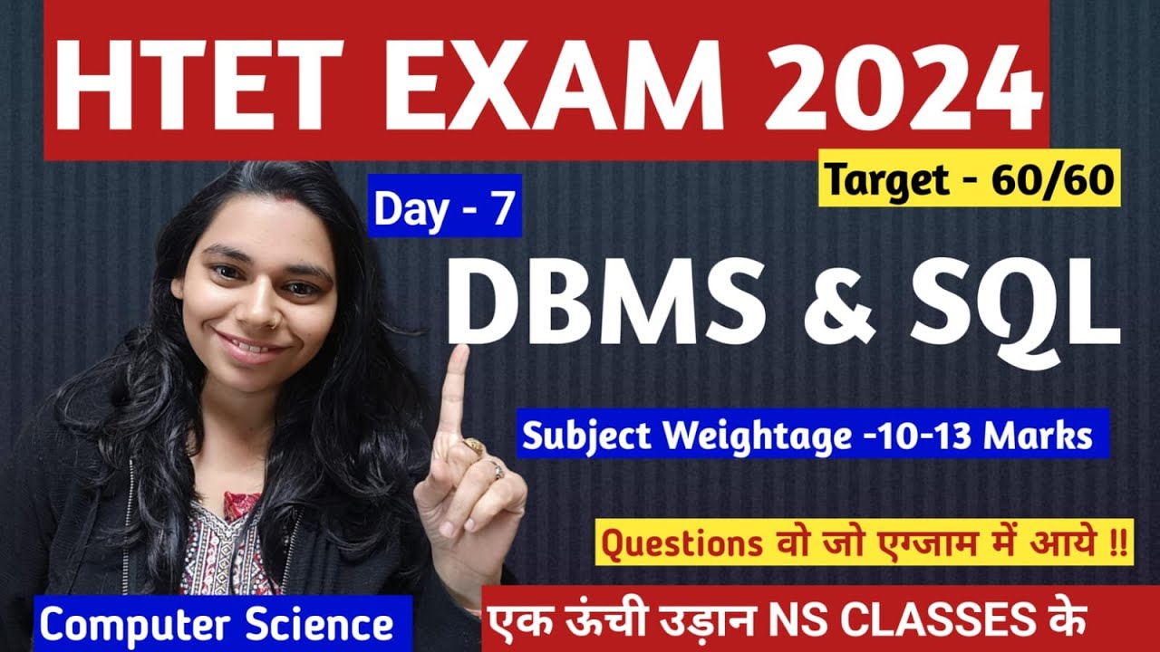 DAY 7 - SQL || HTET SERIES START #nsclasses #computerscience #htet