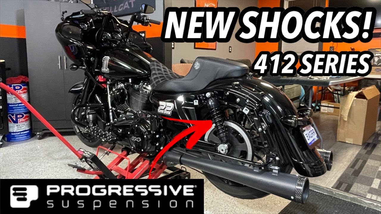 PROGRESSIVE SUSPENSION 412 SERIES SHOCKS INSTALLED ON MY HARLEY DAVIDSON ROAD GLIDE! *CHEAP UPGRADE*