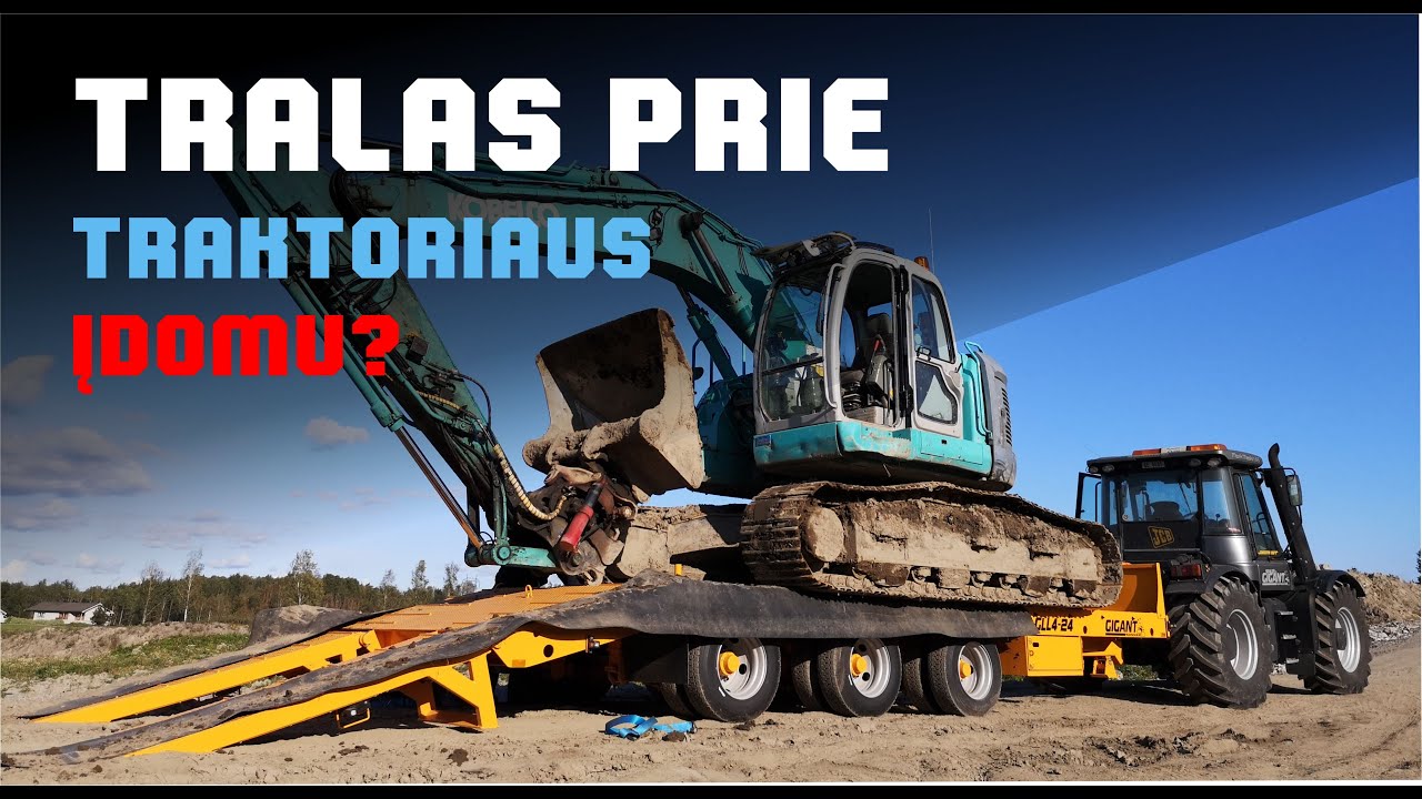 Tralas prie traktoriaus trijų a&scaron;ių - ŽEMAITUKAS. Transportavimo platforma, tralas, platforma.