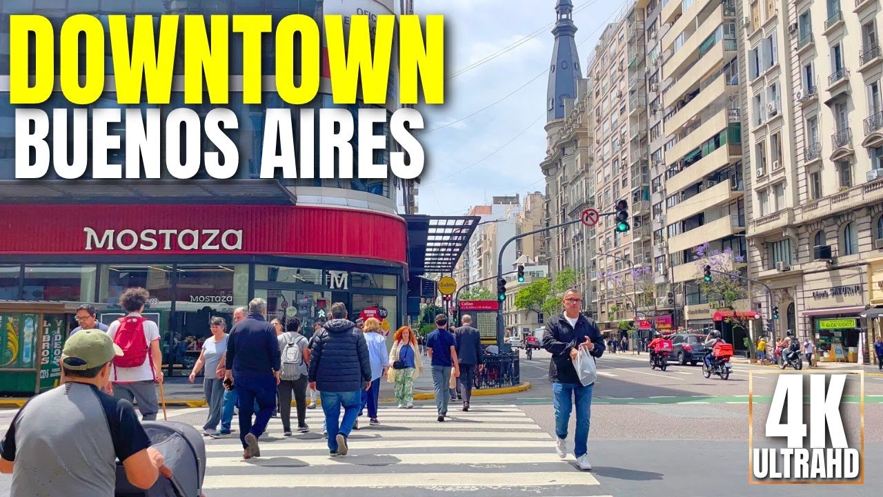[4K] Downtown Buenos Aires Walking Tour | Congress, Historic Streets & European Architecture