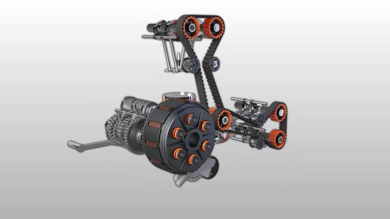 Ducati Desmoquattro engine exploded view